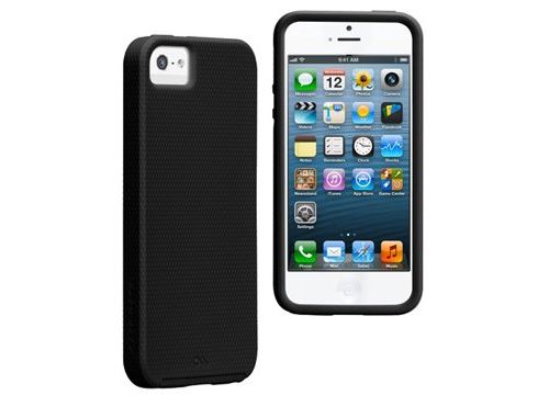 Case-Mate Tough - Étui pour téléphone portable - polycarbonate - Noir/noir - pour Apple iPhone 5, 5s