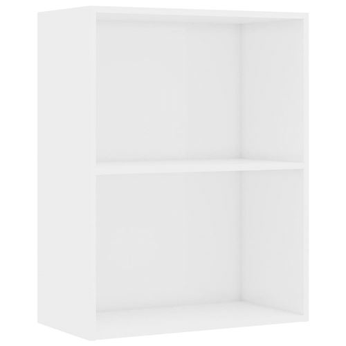 vidaXL Bibliothèque à 2 niveaux Blanc brillant 60x30x76,5 cm Aggloméré