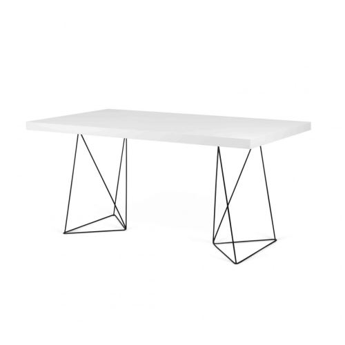 Bureau en bois blanc à tréteaux noirs - BU0007