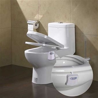 LED siège de toilette veilleuse capteur de mouvement WC lumière 8