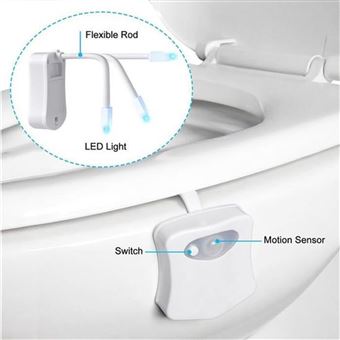 Lampe LED pour la cuvette des toilettes avec capteur de mouvement •  Veilleuse