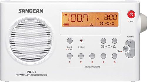 Sangean PR-D7 Portable Numérique Blanc Radio portable - Radios portables (Portable, Numérique, 87,5-108 MHz, 520-1710 kHz, 1,6 W, LCD)
