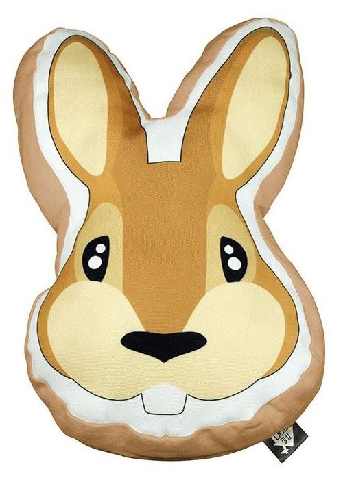 The Zoo coussin décoratif Rabbitjunior 40 x 40 cm textile orange/brun