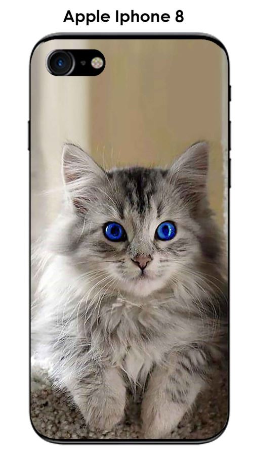 Coque Apple Iphone 8 design Chaton aux yeux bleus