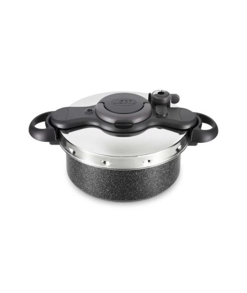 SEB ClipsoMinut Ultra Resist - Snelkookpan met hoes - 5 l - zwart, stone effect