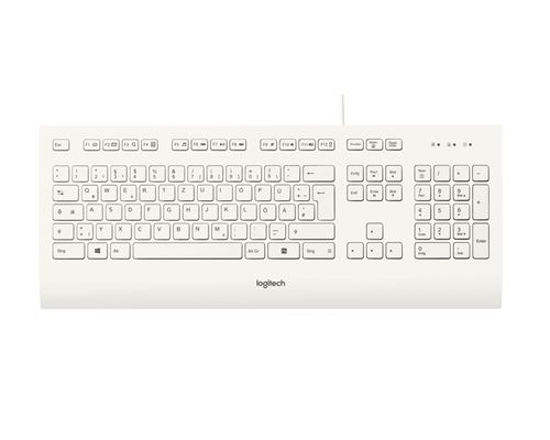 Logitech K280e - Clavier - USB - Allemand - blanc