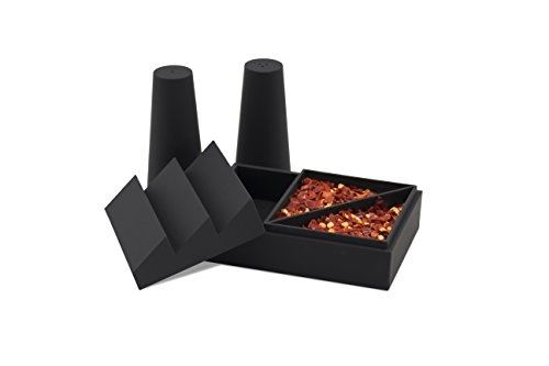 Luckies lukfact food factory plateau condiment plastique noir 8 x 11 x 7,5 cm