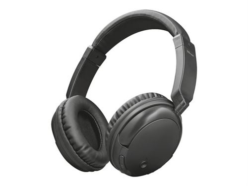 Trust Kodo - Koptelefoon met micro - op oor - Bluetooth - draadloos - zwart metalliek
