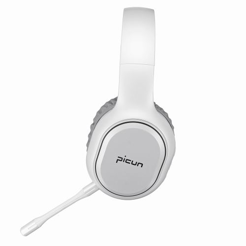 Casque de jeu Bluetooth avec son de vibration et basses lourdes sur gris blanc