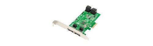 Dawicontrol DC 624e RAID - Storage controller (RAID) - 4 Kanaal - SATA 6Gb/s - laag profiel - RAID 0, 1, 5, 10, JBOD - PCIe 2.0 x2