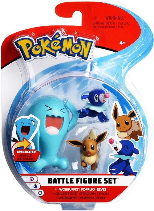 POKEMON -Pack de 3 figurines Otaquin, Evoli et Qulbutoké