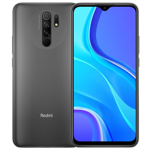 Smartphone Redmi 9 Quad Caméra Arrière 3Go RAM 32Go ROM 5020mAh Gris carbone sans NFC