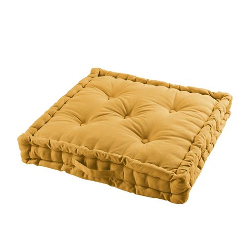 Coussin de sol 60 x 60 x 10 cm coton uni panama Miel