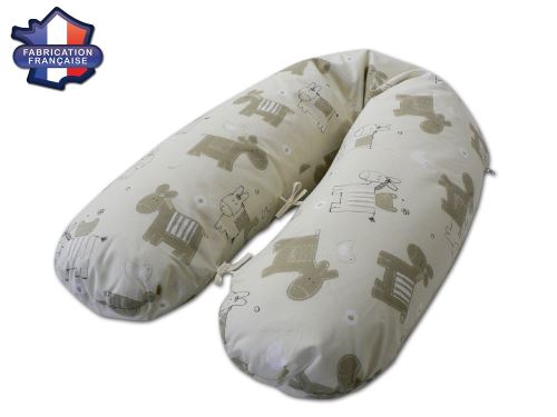 Coussin Allaitement et Maternité, 180cm, Déhoussable (Bourriquet)
