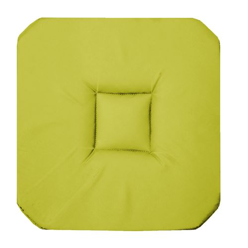 Galette 4 rabats 36 x 36 x 3.5 cm coton uni panama Vert