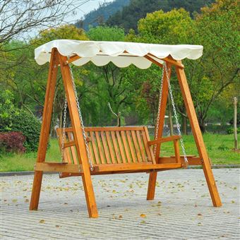 Balancelle Balancoire Hamac Banc Fauteuil De Jardin Bois De Pin 2 Places Charge Max 300kg Mobilier De Jardin Achat Prix Fnac