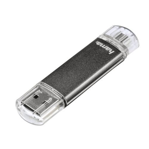 Clé USB FlashPen „Laeta Twin“, USB 2.0, 128 GB, 10 MB/s, gris