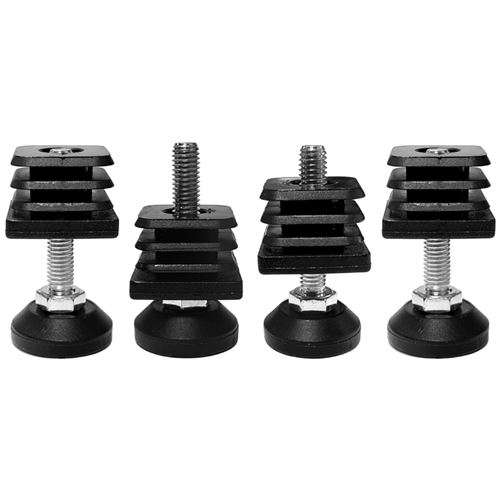4x embout rentrant carré 22 x 22 mm avec vis de réglage pied meuble chaise étagère table