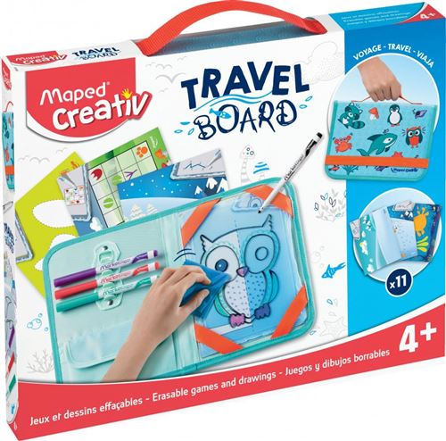 maped maped creativ kit de dessin voyage travel board, 19 pièces noir
