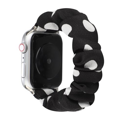 Bracelet de montre en tissu élastique pour Apple Watch Series 6/ SE/ 5/ 4 40mm - Noir&Blanc#1