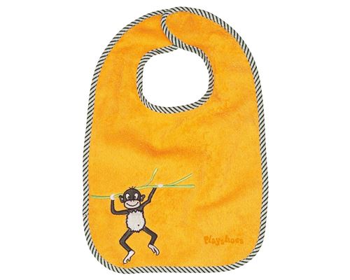 Playshoes Bavoir bébé Singe 28 x 27cm Jaune