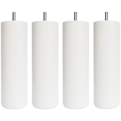Jeu De Pieds Cylindriques O 6,2 Cm H 19 Cm Blanc - Lot De 4