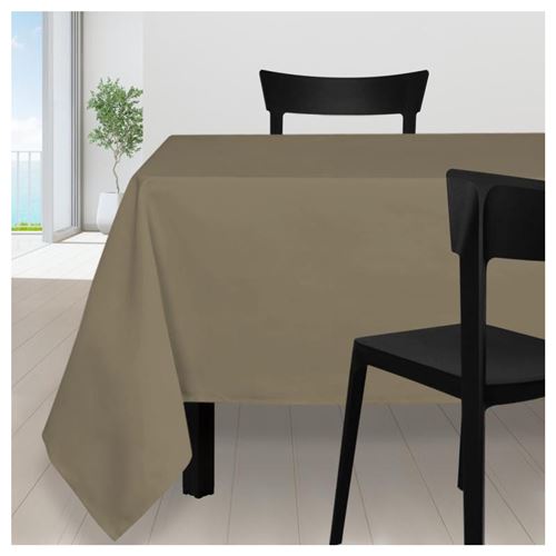 Nappe carrée 180 x 180 cm - Taupe - Linge de table