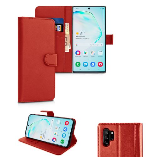 Etui Rouge Portefeuille pour Samsung Galaxy NOTE 10 PLUS
