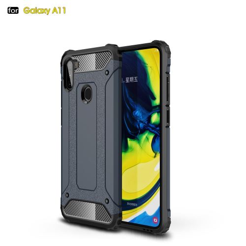 Coque en TPU combo garde d'armure bleu foncé pour votre Samsung Galaxy A11
