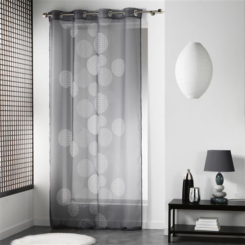 Panneau a oeillets 140 x 240 cm voile imprime transfert japonica Anthracite