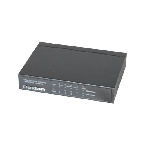 Dexlan Gigabit PoE : 1 entrée POE+ /4 sorties PoE budget 65W