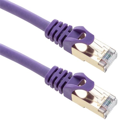 Câble réseau ethernet 25 cm LAN SFTP RJ45 Cat.7 noir - Cablematic