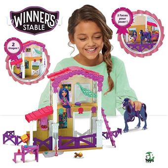 Coffret Winner's Stable L’Écurie avec cheval articulé Poupée et accessoires