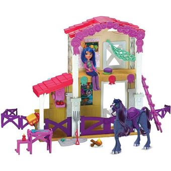 Coffret Winner's Stable L’Écurie avec cheval articulé Poupée et accessoires