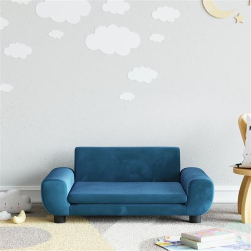 vidaXL Canapé pour enfants bleu 70x45x33 cm velours