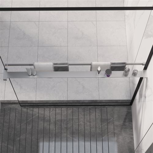 vidaXL Étagère de douche paroi de douche à l'italienne Chromé 115 cm