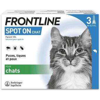 FRONTLINE 3 Pipettes antiparasitaires SPOT ON Chat  Puces  tiques  pou - 1