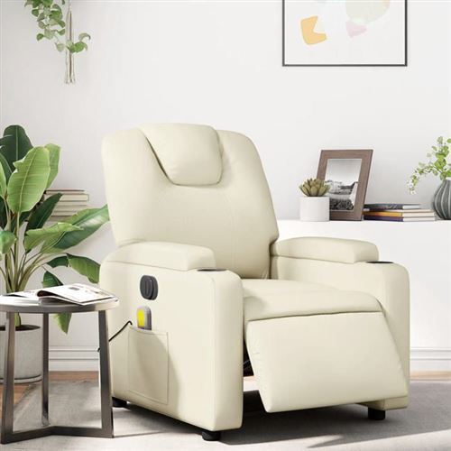 Non Communiqué Beige Vidaxl Fauteuil De Massage, Relaxation Électrique Similicuir Crème
