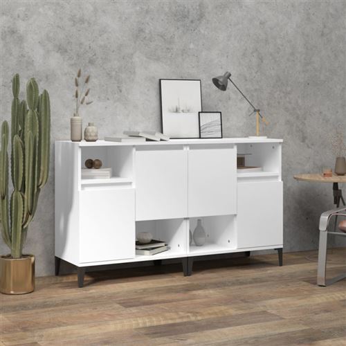 Non Communiqué Blanc Buffets 2 Pcs 60X35x70 Cm Bois D Ingénierie