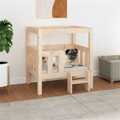 vidaXL Lit pour chien 65,5x43x70 cm Bois de pin solide