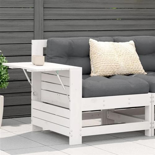 VIDAXL - Canapé de Jardin - Bois - Blanc - Image 2