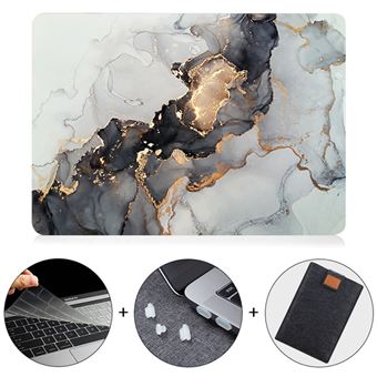 Coque marbre + Housse + Couvercle de Clavier + Bouchon anti-poussière pour Macbook Air 13 2020 M1 A2337 - 067 - 1