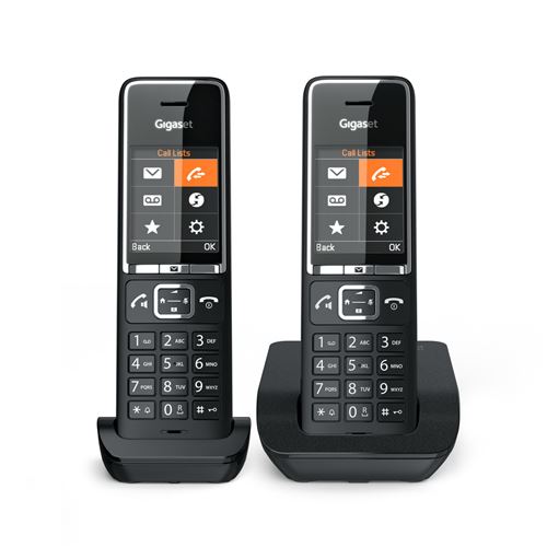 Gigaset Comfort 550 Duo Téléphone Analogique Identification De L'Appelant Noir