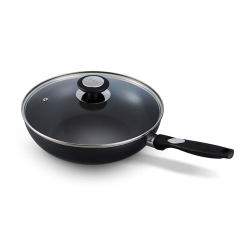 Poêle Wok couvercle Pro induc 28 cm aluminium antiadhésif 28.00 cm BEKA 45.00x28 - Image 2