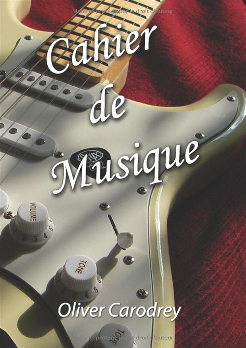 Cahier De Musique Narratik A4 - 12 Portées Et Pages Grands Carreaux - 108 Pages - Style Guitare Électrique