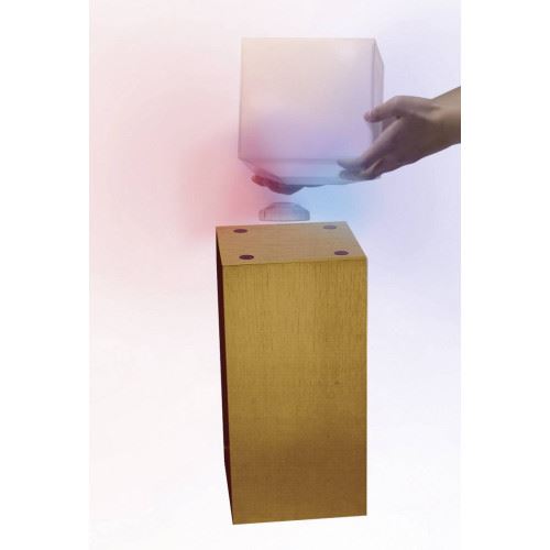 Lampe LED en l&eacute;vitation en bois fonc&eacute; MEGAPOLITE (sans abat-jour)