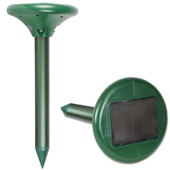 Chasse Taupe Solaire FISHTEC - Répulsif à Ultrasons (400-1000 Hz) Et Vibrations, Couverture 800 M², 3 Modes, étanche IP67