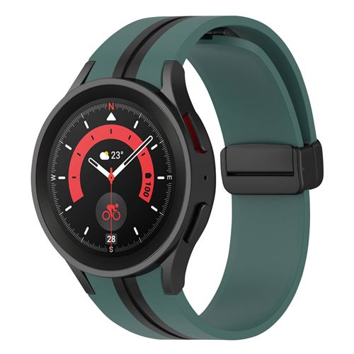 Avizar Vert/Noir Bracelet Pour Galaxy Watch 5 / 5 Pro / 4 Silicone Souple Bicolore - Image 3