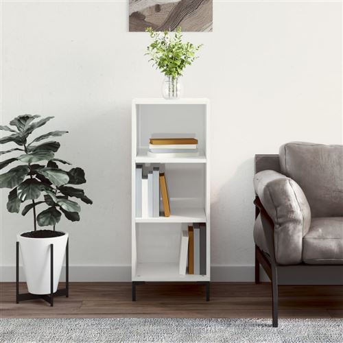 Vidaxl Blanc Meuble Brillant 34,5X32,5X90 Cm - Image 3