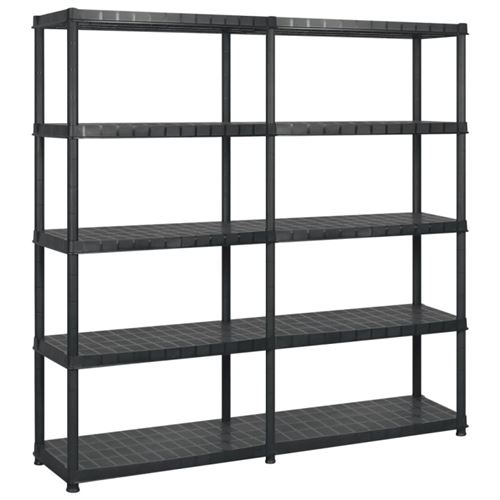 Non Communiqué Noir Étagère De Rangement À 5 Niveaux 183X45,7X185 Cm Plastique